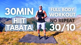 TABATA HIIT 30MIN  Full Body Workout  Tabata 3010 🔥NO REPEAT🔥 [upl. by Yelkrab214]