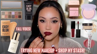 GRWM 💋 SHOP MY STASH  TRYING NEW MAKEUP  FALL MAKEUP 2024 🍁  AMY GLAM [upl. by Eemia99]