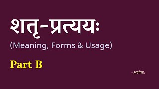 शतृप्रत्ययः  Part B Meaning Forms amp Usage  Ashok [upl. by Anitteb]