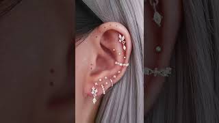 Cute Multiple Ear Piercing Curation Ideas for Women with Silver Cartilage Earrings from Impuria [upl. by Nasho]