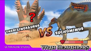 Suchomimus vs Therizinosaurus with health bars [upl. by Anod]