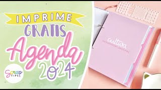 Cómo imprimir 🖨 Agenda 2024 🎀📒  Parte 1  Descarga archivo PDF GRATIS  SCRAPtips [upl. by Phiona]