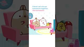 Doing homework together MolangePiuPiu shorts funnymemes [upl. by Millie743]