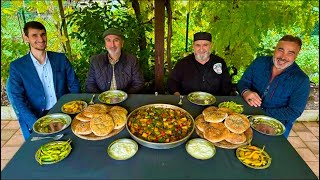 A Huge Turkish Kebab Platter 🥘 The Best Dinner with Friends🍴 Village Cooking Life [upl. by Nilauqcaj]