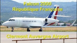 French Air Force Republique Française Falcon 2000 Taking off at Clermont Airport [upl. by Pierrette]