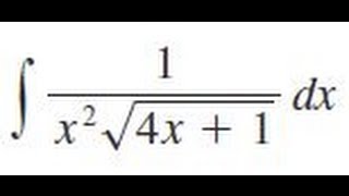 integrate 1x2  sqrt4x  1 dx [upl. by Sama774]