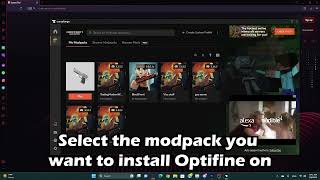 How to Install OPTIFINE on a CurseForge Modpack [upl. by Elatsyrc]