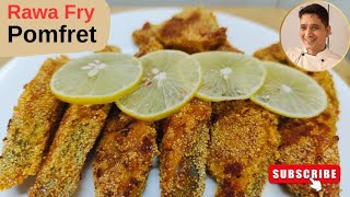 pomfret rawa fry fish recipe pomfret fry rawa  fish fry rawa  chef narendra [upl. by Blaise]