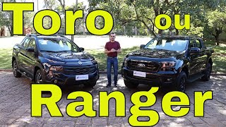 Comparativo Fiat Toro Ultra x Ford Ranger Black [upl. by Kehsihba]