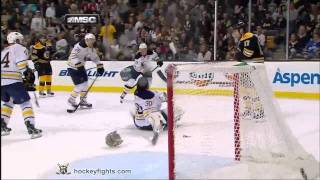 Milan Lucic hits Ryan Miller Nov 12 2011 [upl. by Sitruk]