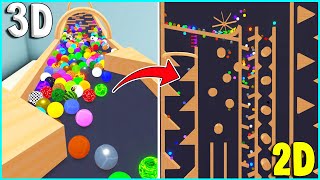 Turning A 3D Marble Run Into A 2D Marble Run  Marble World Gameplay [upl. by Adnaval]