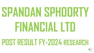 SPANDAN SPHOORTY FIN LTD SHARE  LATEST NEWS ON SPANDAN SPHOORTY  NEWS ON SPANDAN SPHOORTY TODAY [upl. by Asatan351]