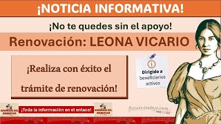 Beca Leona Vicario Renovación – No te quedes sin el apoyo Tienes hasta el 31 de octubre [upl. by Mcintosh]