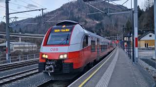 Abfahrt des Regionalzug 3628 am 25012024 in WeißenbachSt Gallen [upl. by Ettolrahs]