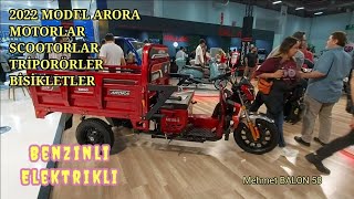 2022 MODEL ARORA ELEKTRİKLİ VE BENZİNLİ MOTOR TRİPORTÖR SCOOTER motobike2022 [upl. by Ahsenom]