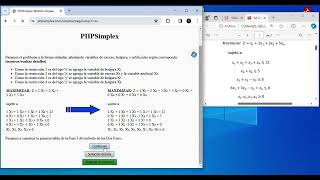 Programación Lineal Método Simplex con PHPSimplex [upl. by Wsan]