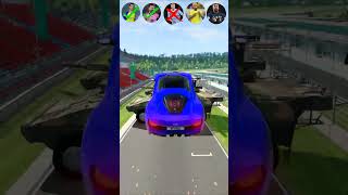 🚘CR7 vs Messi vs Mbappe vs Neymar vs Haaland JUMPING COMPETITION 3 ⚽️beamngdrive simulatorshorts [upl. by Mosby]