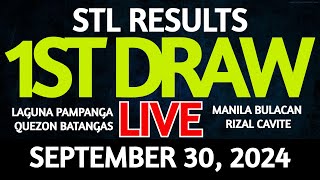 Stl Result Today 1st draw September 30 2024 STL Batangas Live [upl. by Anrehs]