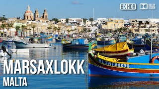 Marsaxlokk The Picturesque Fishing Village During Christmas  🇲🇹 Malta 8K HDR [upl. by Nichol]