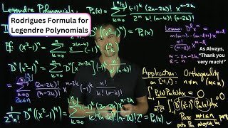 Rodrigues Formula for the Legendre Polynomials and Orthogonality [upl. by Custer]