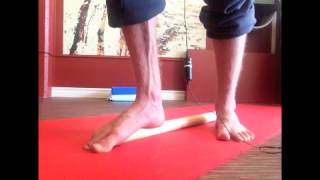 Ease amp Release  Yoga amp The MyoFascia  Plantar Fascia Release Using the Dowel [upl. by Ahsatin]