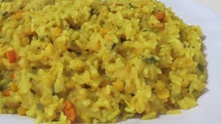 Kitchri Split Peas Rice  Trinidad cooking  Caribbean [upl. by Haleemak]