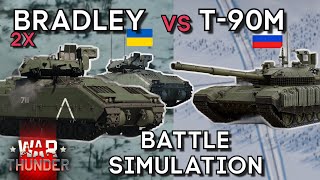 2x BRADLEY vs T90M  Battle Simulation Based on Actual Event  WAR THUNDER [upl. by Aicat]