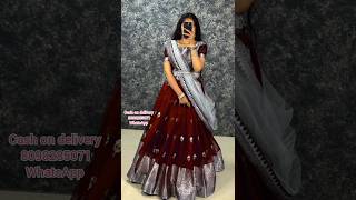 Half saree 🌸 Cash on delivery available indainsaree weddingattire weddingclothes song fashion [upl. by Paley]