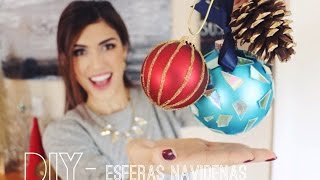 DIY ESFERAS NAVIDENAS  5 Ideas  decoroconkarely  Tipsdekarely [upl. by Vallo]