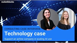 BCG Technology consulting case interview Airline AI w McKinsey and BCG consultants [upl. by Alleuol]