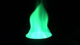 Burning trimethyl borate green flames [upl. by Lletnahs]