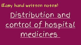 Distribution and control of hospital medicines  urdu lecture  learn with aroosa waheed [upl. by Atronna]