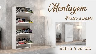 Sapateria Safira 4 portas  Montagem completa  Tonielque Moveis [upl. by Tucker]