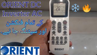 How to Use Orient DC Inverter AC Remote Full Settings and Features in Urdu [upl. by Devinna451]