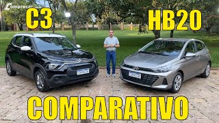 Comparativo Hyundai HB20 X Citroën C3  Qual 10 de entrada é melhor [upl. by Alat325]