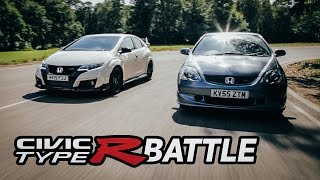 2015 Honda Civic Type R VS 2005 EP3 Type R Track Battle [upl. by Georgetta]