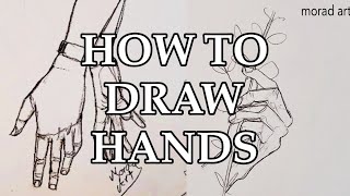 How to Draw a Hand Tutorial Drawing Sketches [upl. by Nakada]