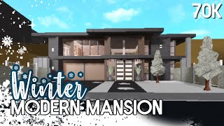 Roblox  Bloxburg WinterChristmas Modern Mansion 70k Speedbuild [upl. by Gautious92]