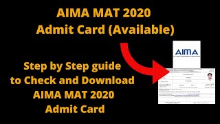 AIMA MAT 2020 Admit Card Available – How to Download AIMA MAT Hall Ticket of may Session MAT 2020 [upl. by Shiff]