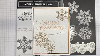 Stampin’ Up Merry Snowflakes Christmas Card Tutorial [upl. by Liahus]