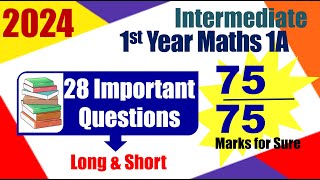 Inter 2024 Inter maths 1A 1st Year important questions [upl. by Ara]