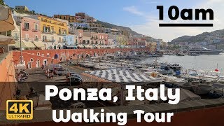 Ponza at 10 am  Italian Island Walking Tour in 4K [upl. by Ahsinoj184]