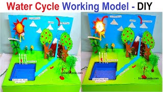 water cycle working model science project  simple and easy  diy  science exhibition  howtofunda [upl. by Fedora]