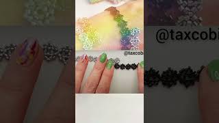 Técnica Peyote Circular Pulsera de Flores Entrelazadas ▶ link a video 25 shorts miyuki beading [upl. by Milburr887]