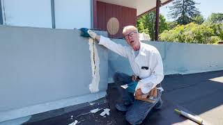 Repair stucco cracks on rooftop parapets [upl. by Deryl]