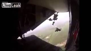 Mexican Paratrooper Gets Hung Up and Towed Behind Plane [upl. by Rialcnis633]