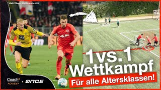 Attraktiver 1 gegen 1 Wettbewerb I Coach²  Fußballtraining [upl. by Amelie]