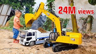 Amazing RC Truck 18 and RC excavator 110 construction [upl. by Stretch]