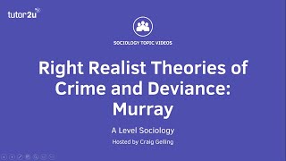 Right Realist Theories of Crime and Deviance  Murray  A Level Sociology [upl. by Biegel]