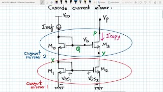 Analog VLSI Design Lecture 24 Part 1 Cascode Current Mirror circuit [upl. by Atinuhs]